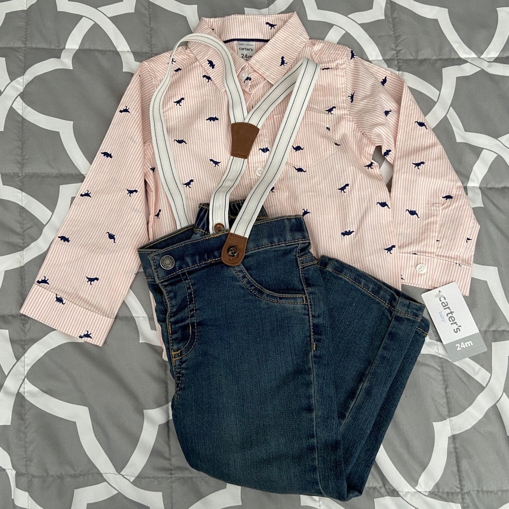 Carter’s 2 Piece Set with Suspenders 24 Months